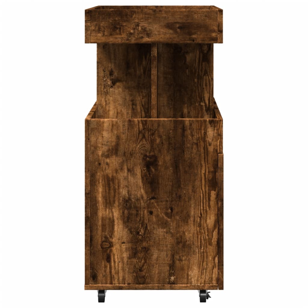vidaXL Τρόλεϊ Μπαρ Καπνιστή Δρυς 50x41x89 εκ. Επεξ. Ξύλο