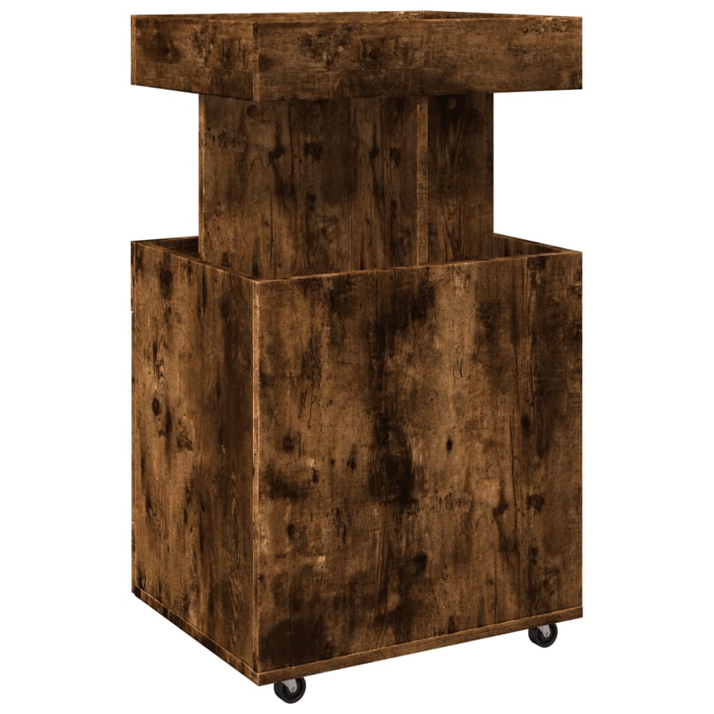 vidaXL Τρόλεϊ Μπαρ Καπνιστή Δρυς 50x41x89 εκ. Επεξ. Ξύλο