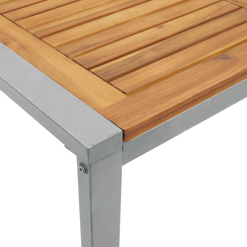 vidaXL Σέτ φαγητού για κήπο 5 pcs Γκρι και καφέ Μασίφ ξύλο ακακίας