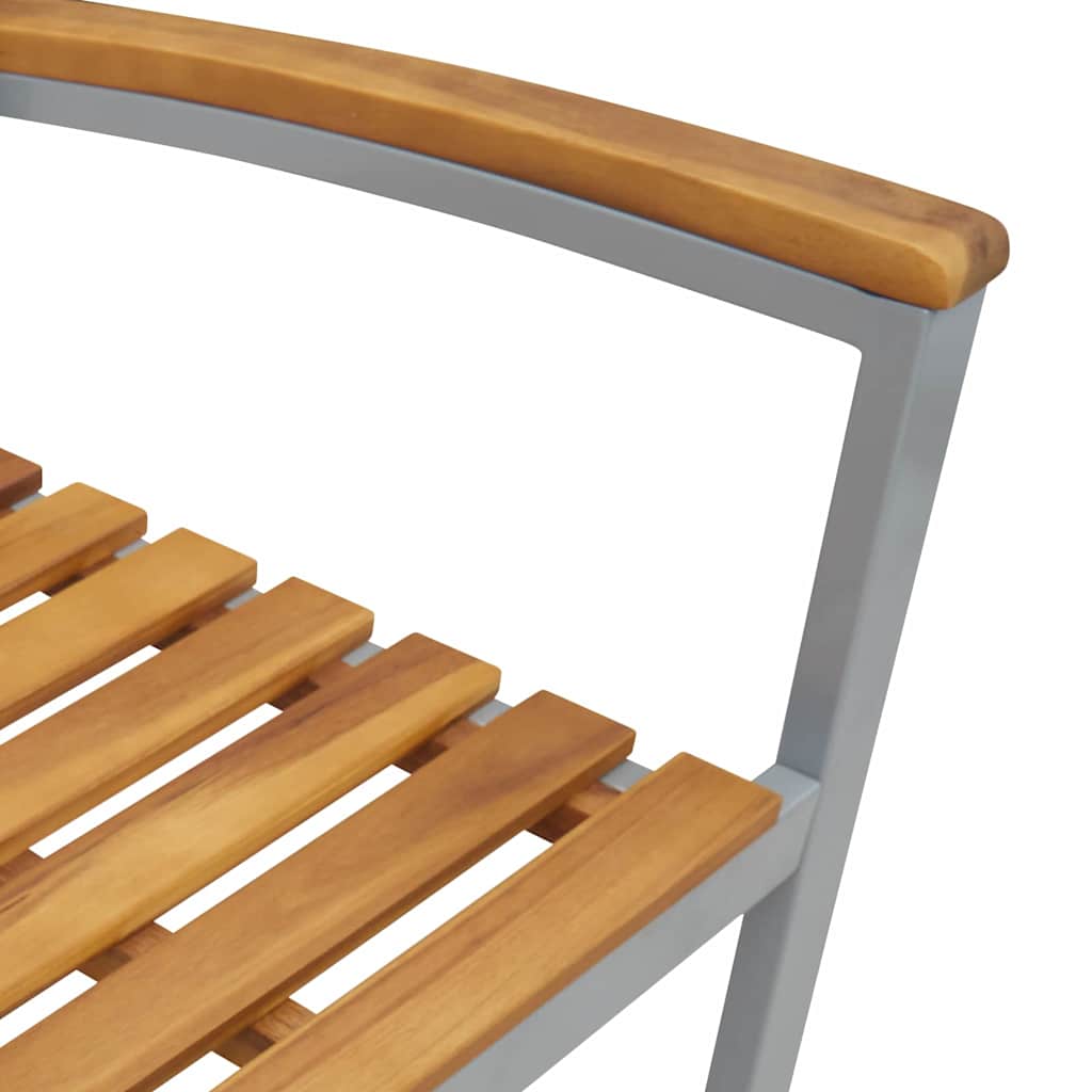 vidaXL Σέτ φαγητού για κήπο 5 pcs Γκρι και καφέ Μασίφ ξύλο ακακίας