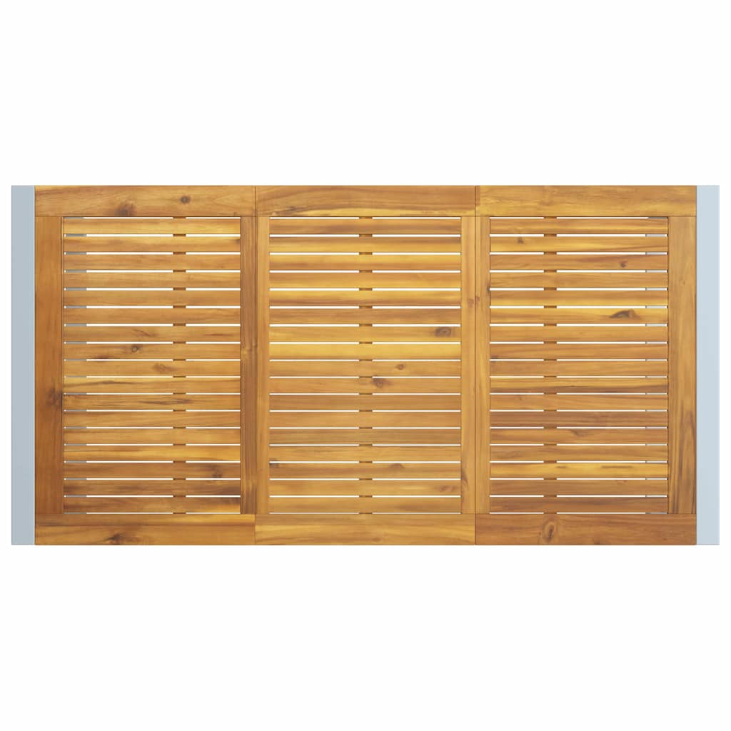 vidaXL Σέτ φαγητού για κήπο 7 pcs Γκρι και καφέ Μασίφ ξύλο ακακίας