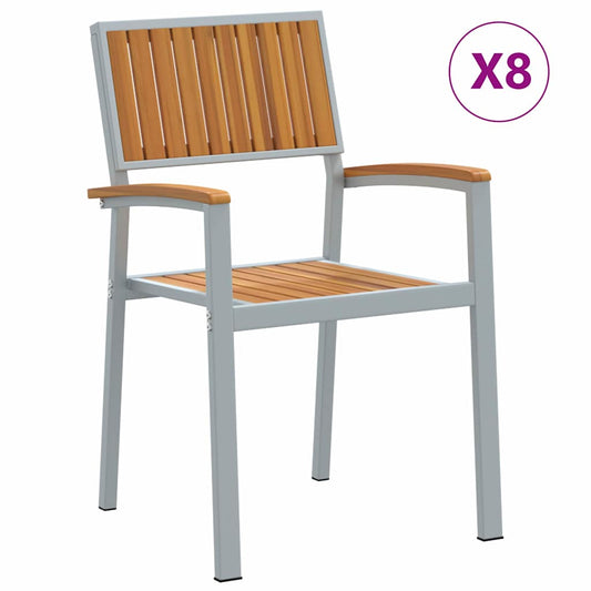 vidaXL Καρέκλα Κήπου 8 pcs Καφέ 56 x 57 x 87εκ. Μασίφ ξύλο ακακίας