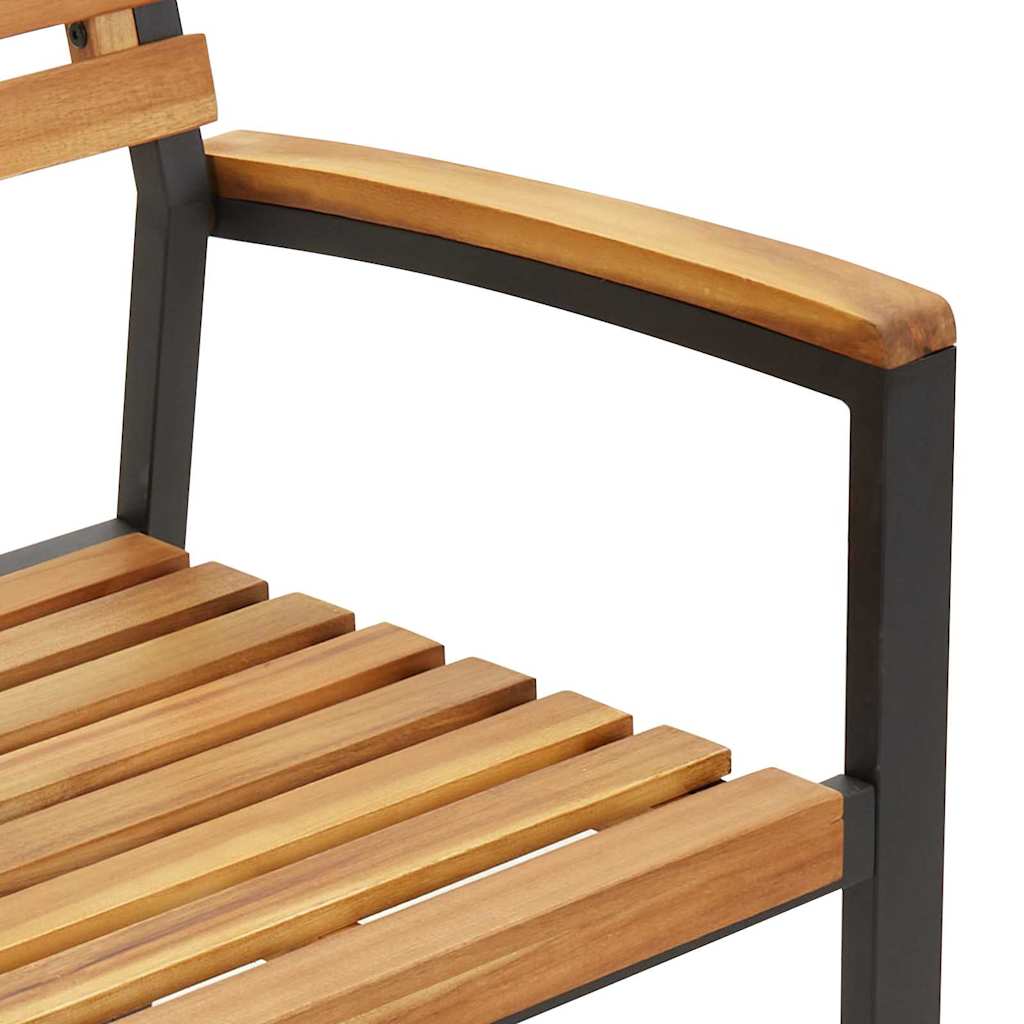 vidaXL Σέτ φαγητού για κήπο 7 pcs Μαύρο Στερεό Ξύλο Ακακίας