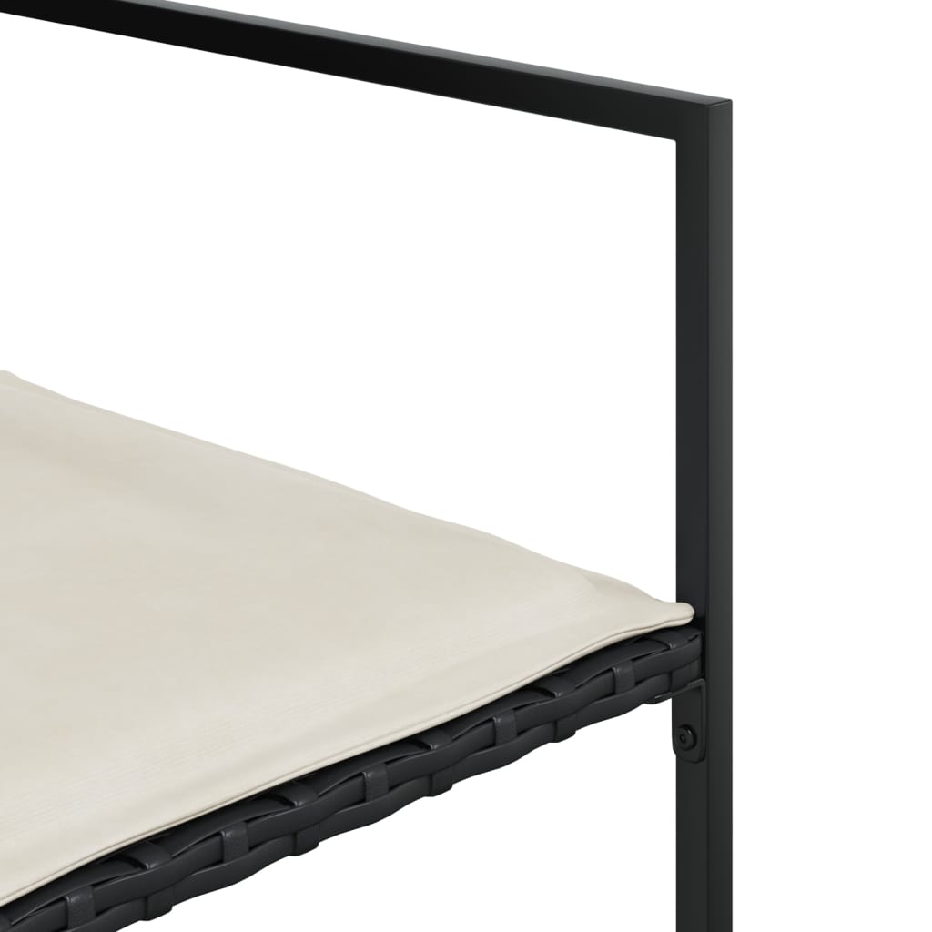 vidaXL Σετ Τραπεζαρίας Κήπου 5 Τεμαχίων Μαύρο Συνθ. Ρατάν με Μαξιλάρια