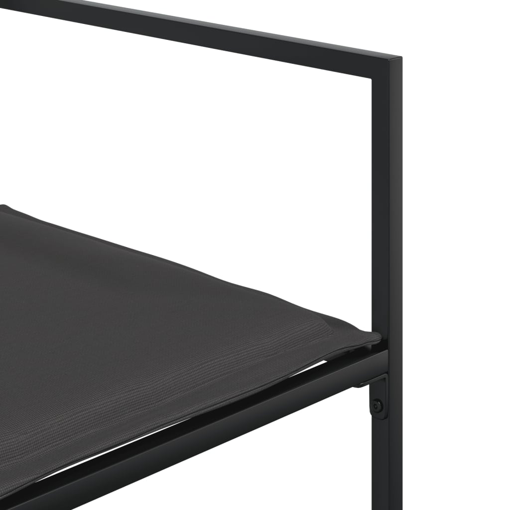 vidaXL Σετ Τραπεζαρίας Κήπου 11 τεμ. Μαύρο από Textilene με Μαξιλάρια