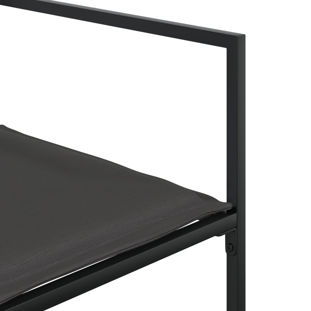 vidaXL Σετ Τραπεζαρίας Κήπου 15 τεμ. Μαύρο από Textilene με Μαξιλάρια