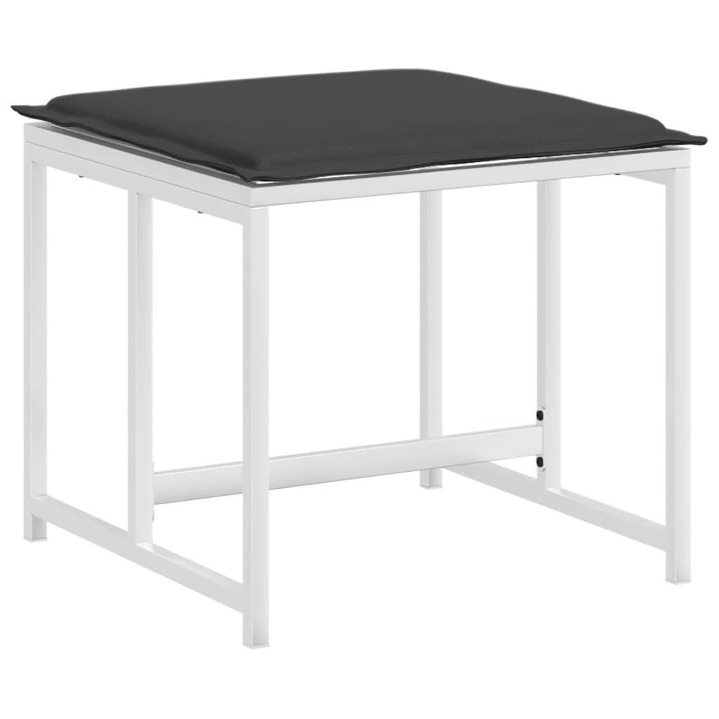 vidaXL Σετ Τραπεζαρίας Κήπου 9 τεμ. Λευκός από Textilene με Μαξιλάρια