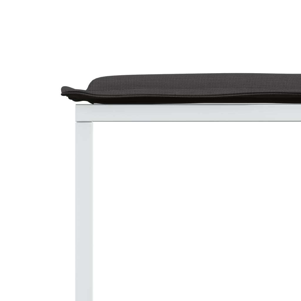 vidaXL Σετ Τραπεζαρίας Κήπου 9 τεμ. Λευκός από Textilene με Μαξιλάρια