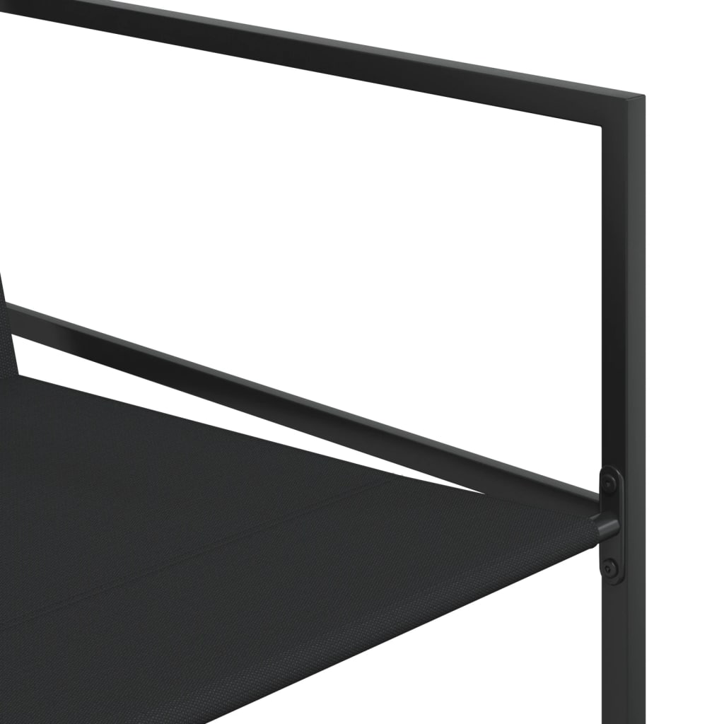 vidaXL Σετ Τραπεζαρίας Κήπου 15 Τεμαχίων Μαύρο από Textilene