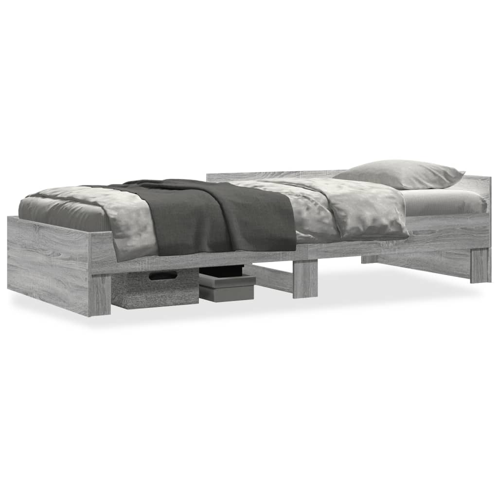 vidaXL Πλαίσιο Κρεβατιού Γκρι Sonoma 90 x 190 εκ. Επεξεργασμένο Ξύλο