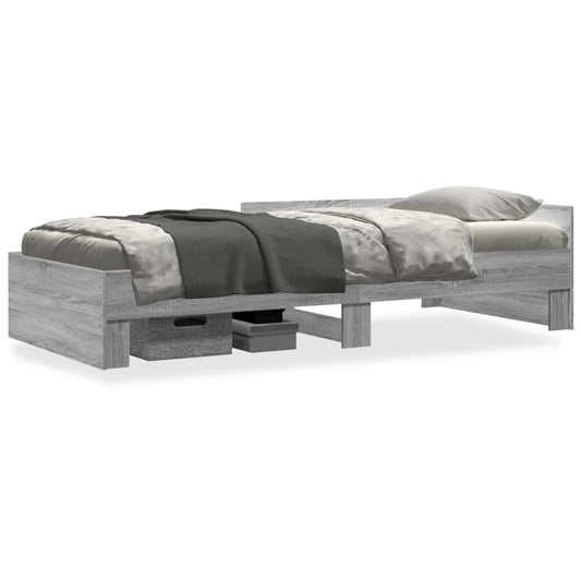 vidaXL Πλαίσιο Κρεβατιού Γκρι Sonoma 75x190 εκ. Επεξεργασμένο Ξύλο