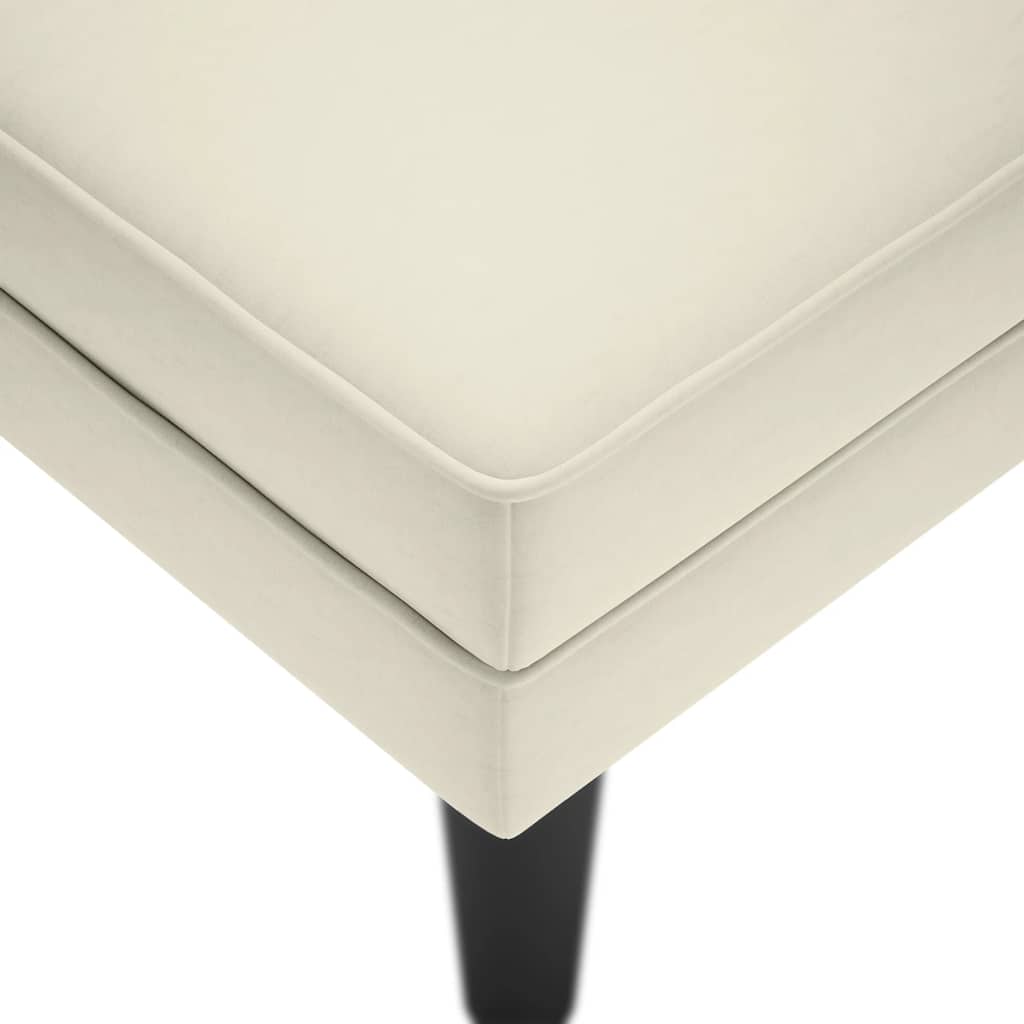 vidaXL Ανάκλιντρο Κρεμ Υφασμάτινο με Μαξιλάρι και Βελούδινο