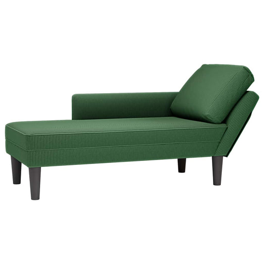 vidaXL Σαλόνι πολυθρόνας με μαξιλάρι σκούρο πράσινο ύφασμα Corduroy