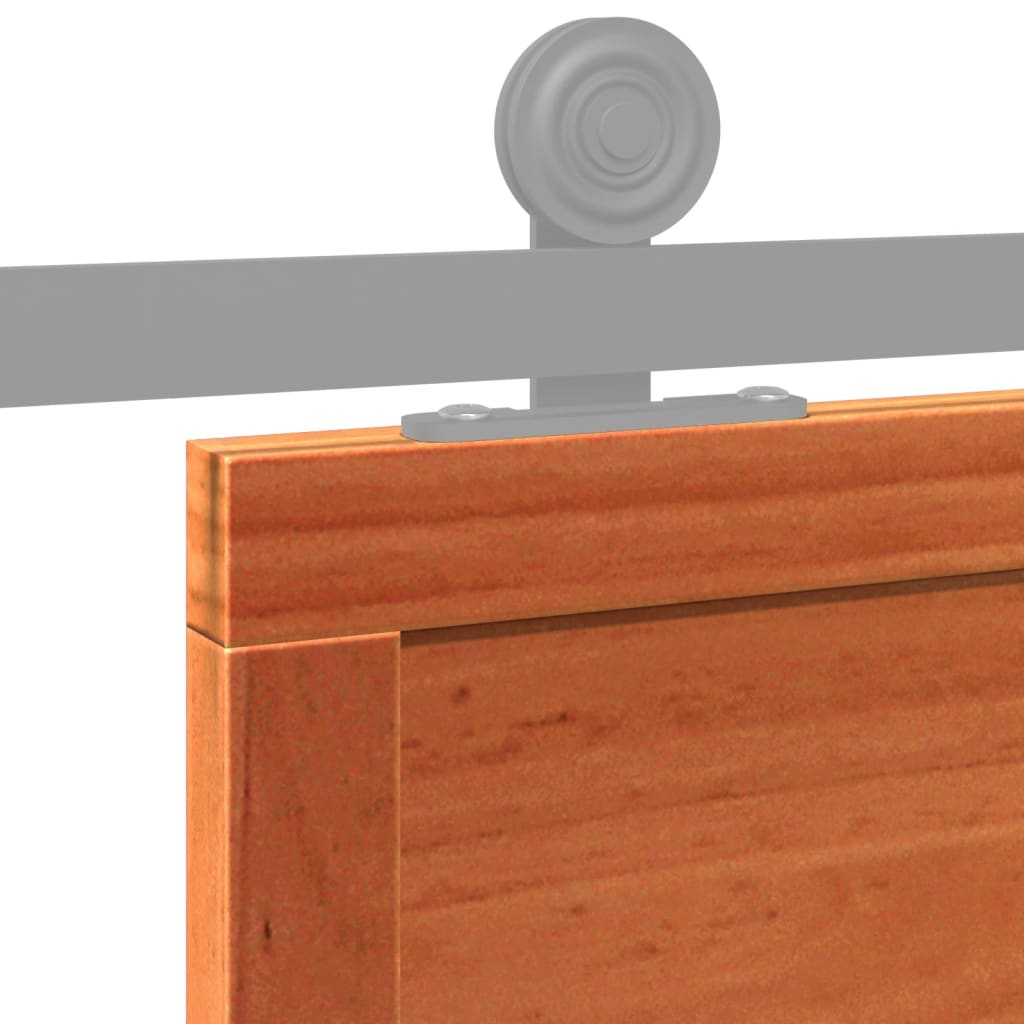 vidaXL Πόρτα Αχυρώνα Καφέ Κεριού 100x208 εκ. από Μασίφ Ξύλο Πεύκου