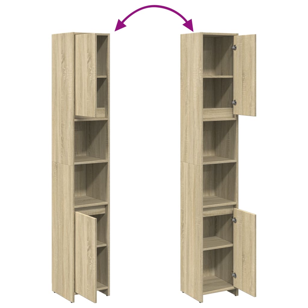 vidaXL Στήλη Μπάνιου Sonoma Δρυς 30 x 30 x 183,5 εκ. από Ξύλο