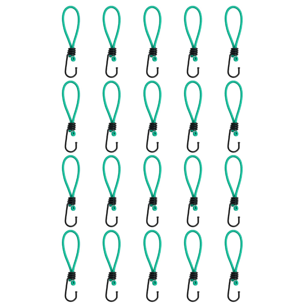 vidaXL Κορδόνια Ελαστικά Bungee με Γάντζο 20 τεμ. 15 εκ.