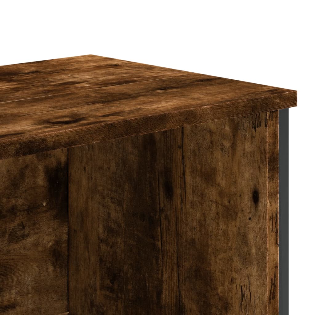 vidaXL Βιβλιοθήκη Καπνιστή Δρυς 80x31x169 εκ. από Επεξεργασμένο Ξύλο