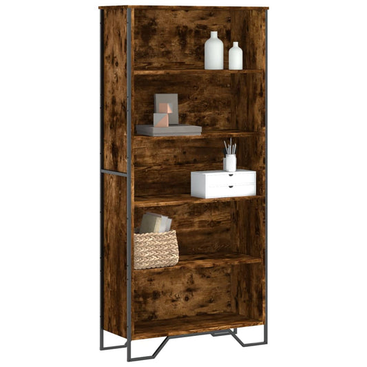 vidaXL Βιβλιοθήκη Καπνιστή Δρυς 80x31x169 εκ. από Επεξεργασμένο Ξύλο