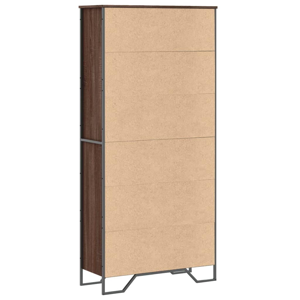 vidaXL Βιβλιοθήκη Καφέ Δρυς 80x31x169 εκ. από Επεξεργασμένο Ξύλο