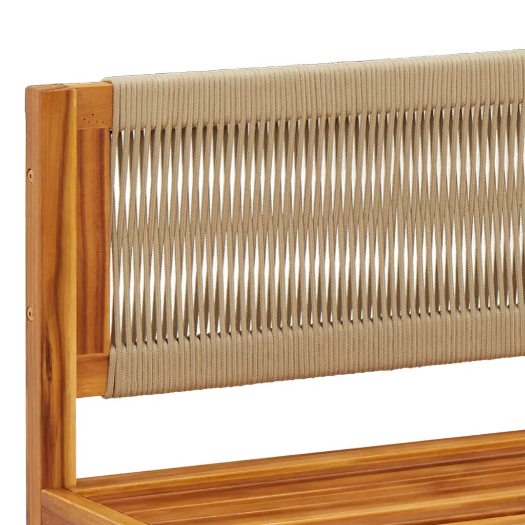 vidaXL Σετ Καναπέδων Κήπου 6 Τεμαχίων με Μαξιλάρια από Ξύλο Ακακίας και Σχοινί