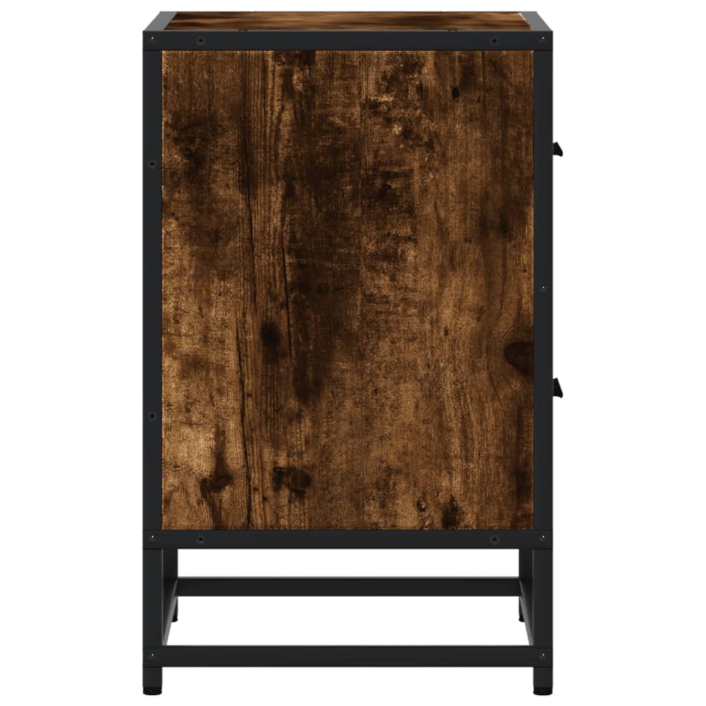 vidaXL Κομοδίνα Καπνιστή Δρυς 40x31x50 εκ. Επεξεργασμένο Ξύλο