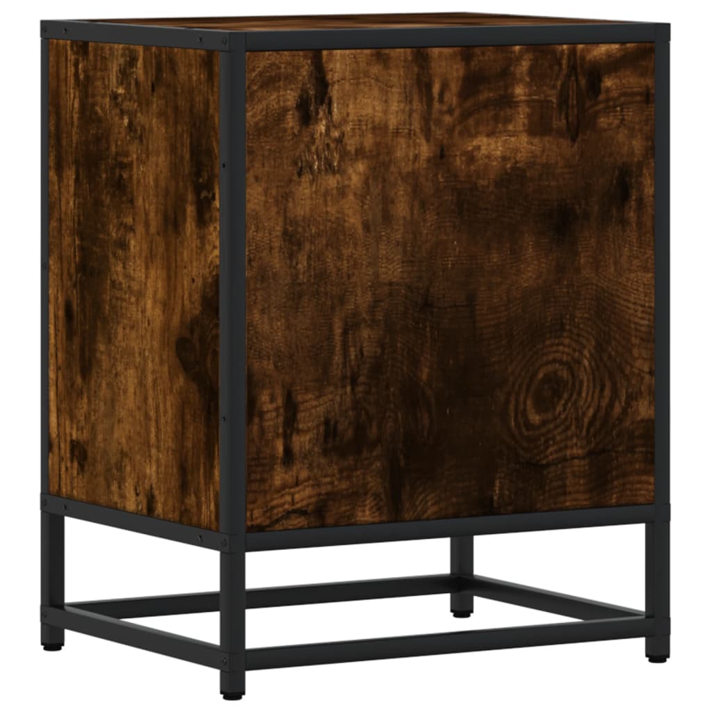 vidaXL Κομοδίνα Καπνιστή Δρυς 40x31x50 εκ. Επεξεργασμένο Ξύλο