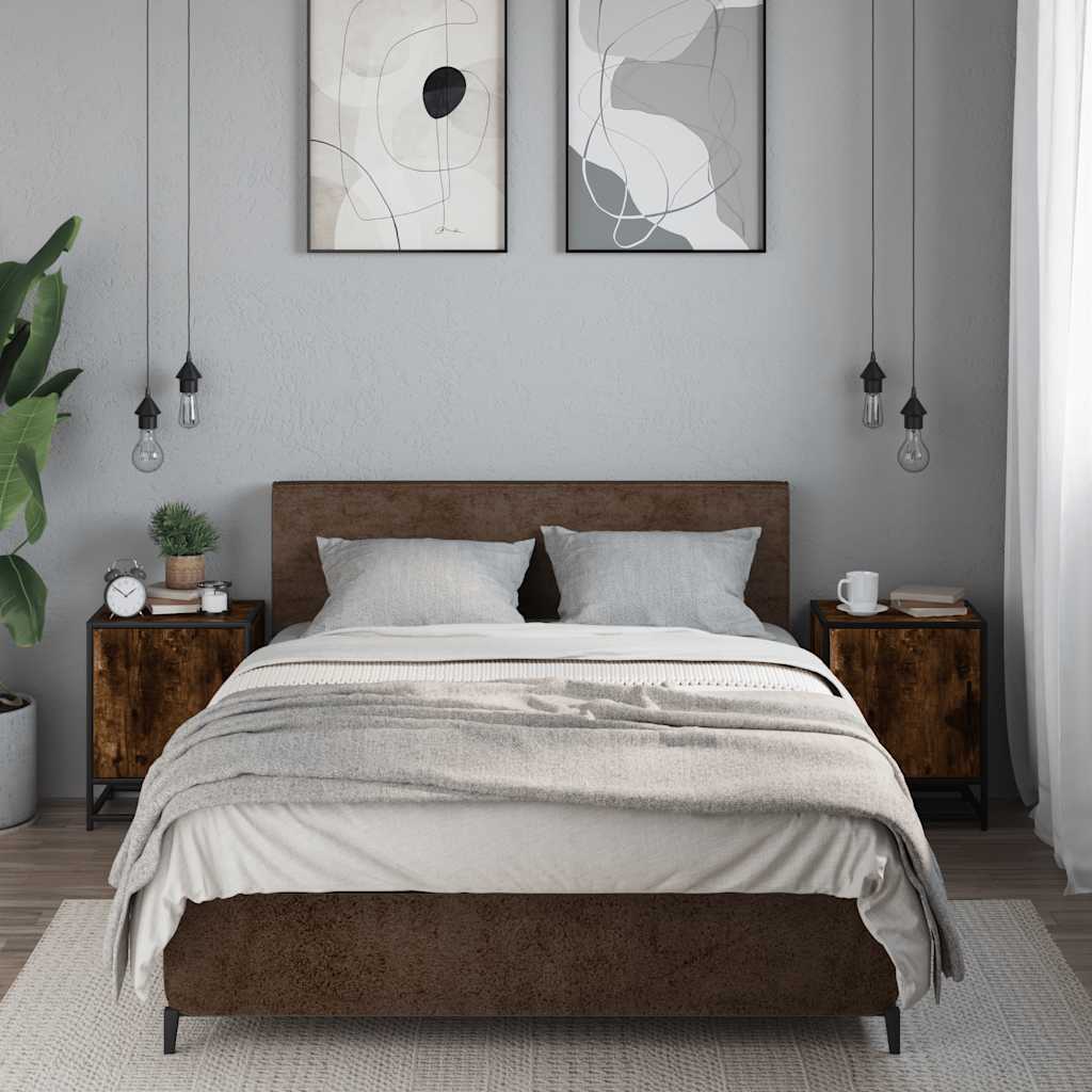 vidaXL Κομοδίνα 2 τεμάχια καπνιστή βελανιδιά 40x31x50 cm