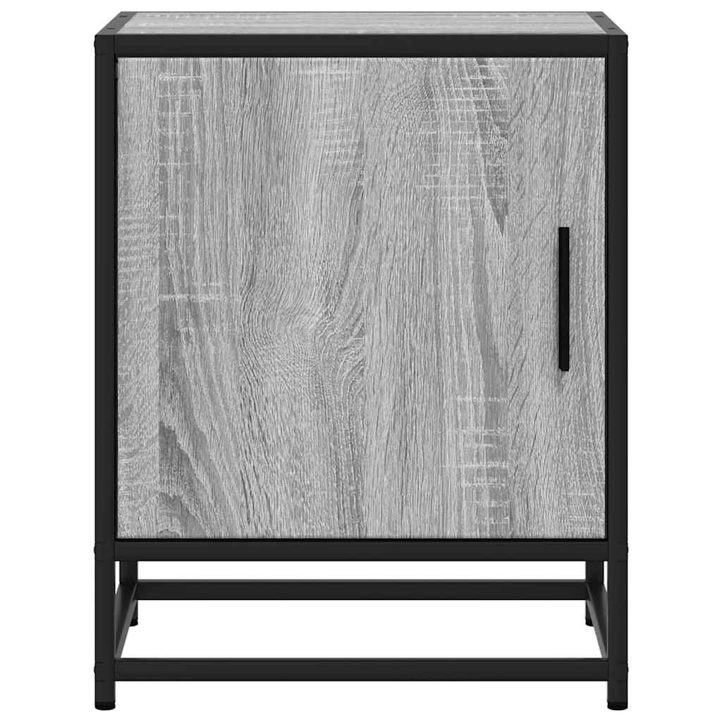 vidaXL Κομοδίνα 2 τεμάχια Γκρι Sonoma Κατασκευασμένο ξύλο και μέταλλο