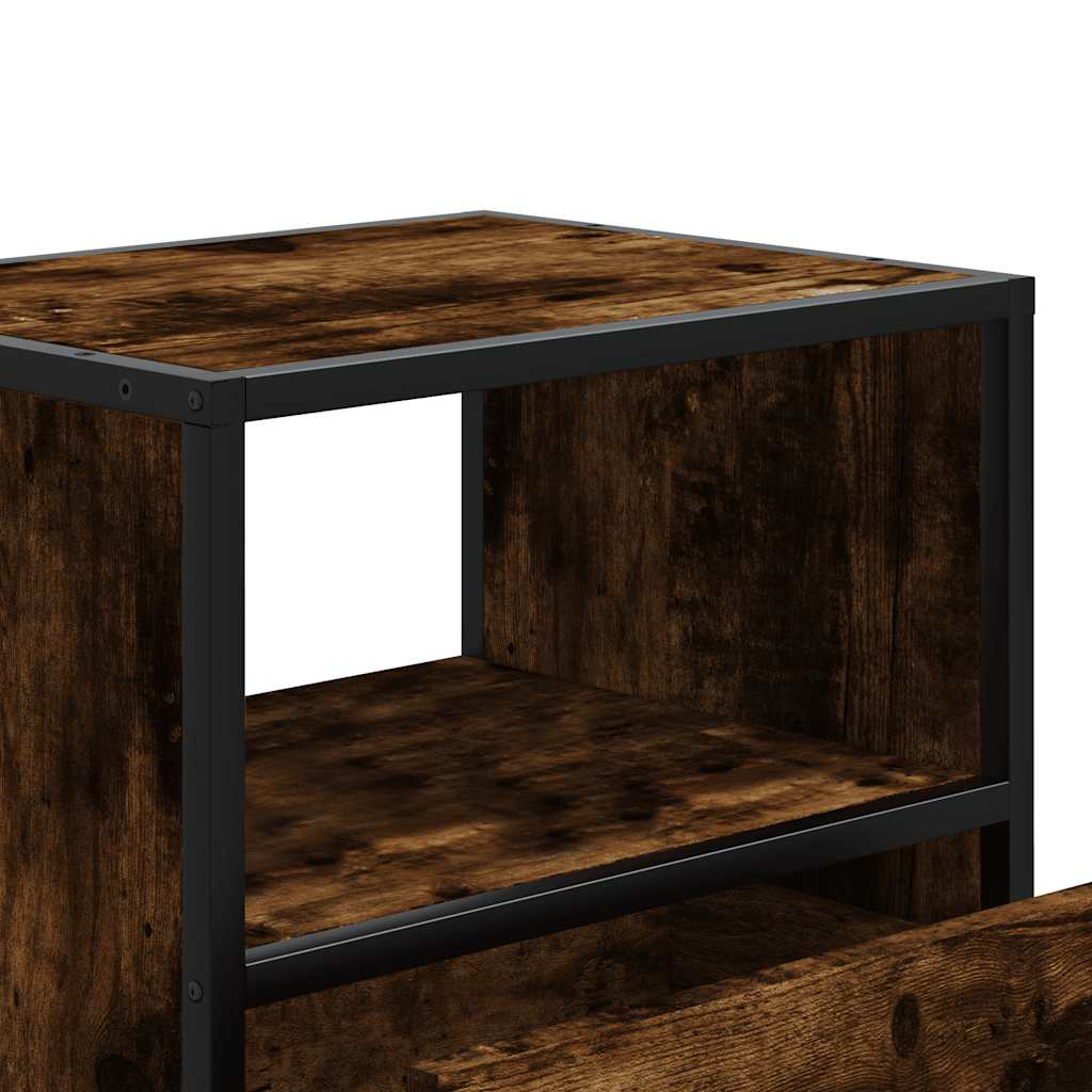 vidaXL Κομοδίνο επίτοιχο ντουλάπι καπνιστή δρυς 40x31x39,5 cm