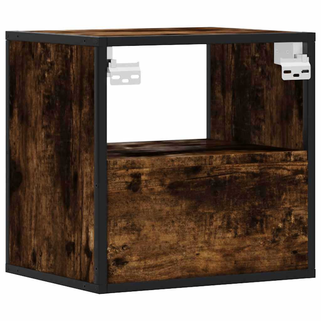 vidaXL Επίτοιχα κομοδίνα 2 τεμάχια καπνιστή δρυς 40x31x39,5 cm