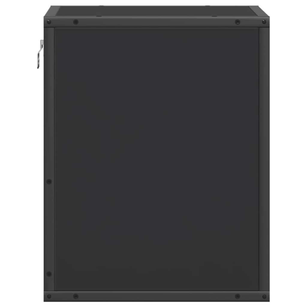 vidaXL Επιτοίχια κομοδίνα 2 τεμάχια Μαύρο 40x31x39,5 cm