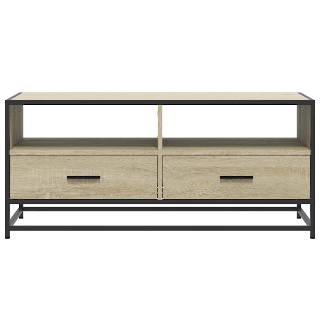 vidaXL Τραπεζάκι Σαλονιού Sonoma Δρυς 100x50x45εκ Επεξ. Ξύλο + Μέταλλο