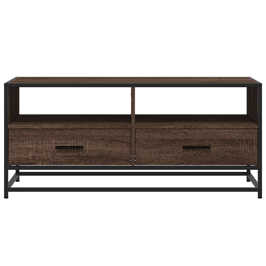 vidaXL Τραπεζάκι Σαλονιού Καφέ Δρυς 100x50x45 εκ. Επ. Ξύλο/Μέταλλο