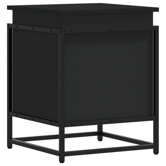 vidaXL Κουτί Αποθήκευσης με Καπάκι Μαύρο 40x40x51,5 εκ. Επεξ. Ξύλο