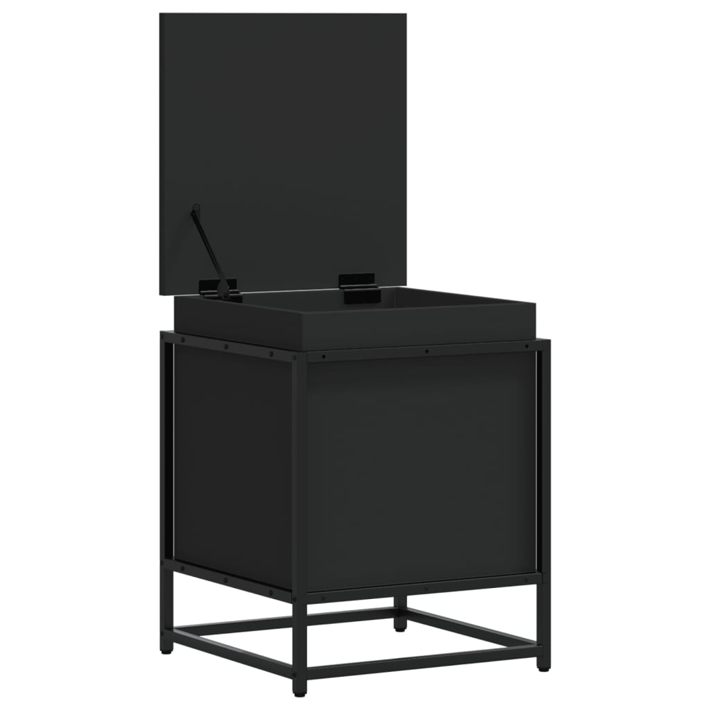 vidaXL Κουτί Αποθήκευσης με Καπάκι Μαύρο 40x40x51,5 εκ. Επεξ. Ξύλο