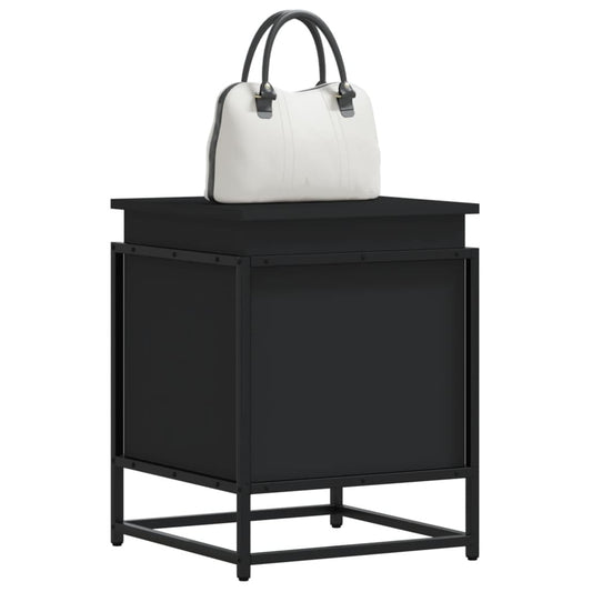 vidaXL Κουτί Αποθήκευσης με Καπάκι Μαύρο 40x40x51,5 εκ. Επεξ. Ξύλο