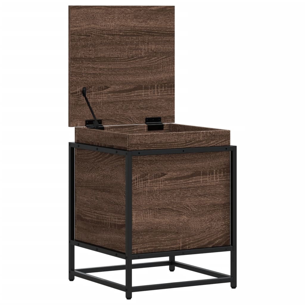 vidaXL Κουτί Αποθήκευσης με Καφέ Δρυς 40x40x51,5 εκ. Επεξ. Ξύλο