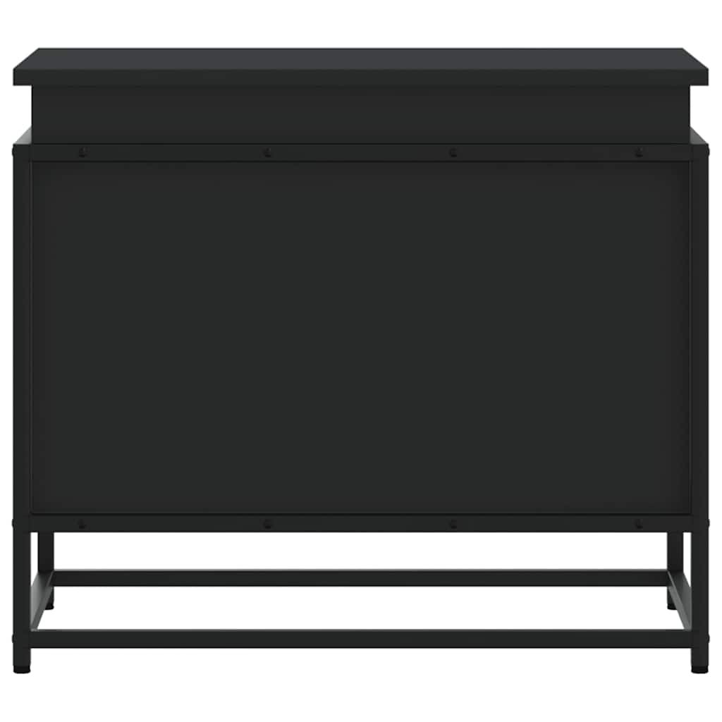 vidaXL Κουτί Αποθήκευσης με Καπάκι Μαύρο 60x40x51,5 εκ. Επεξ. Ξύλο