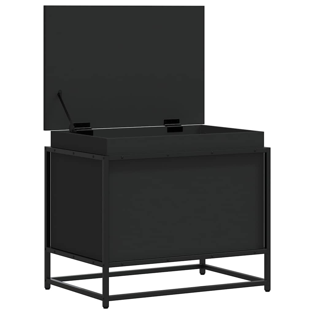 vidaXL Κουτί Αποθήκευσης με Καπάκι Μαύρο 60x40x51,5 εκ. Επεξ. Ξύλο