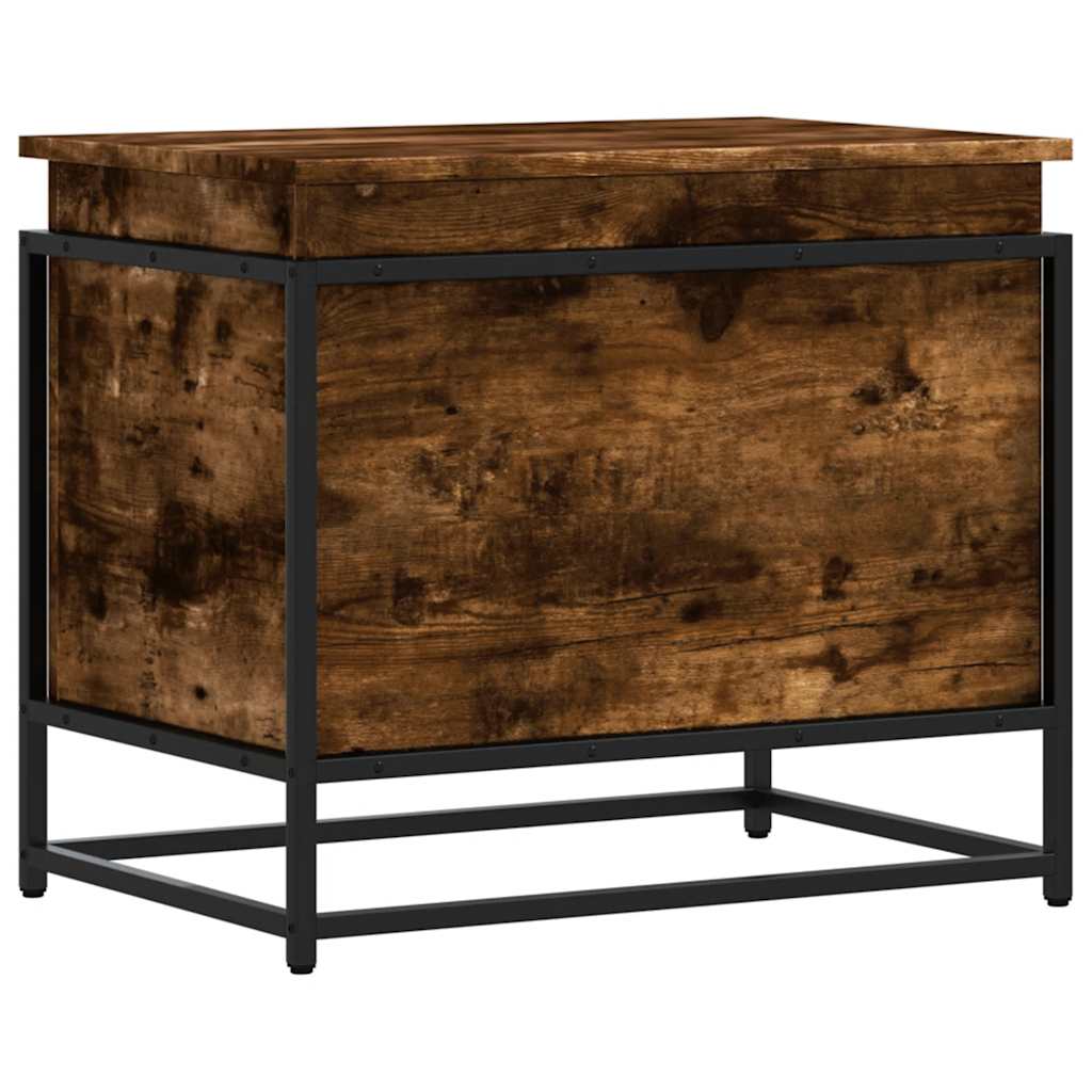 Κουτί αποθήκευσης vidaXL με καπάκι καπνιστή βελανιδιά