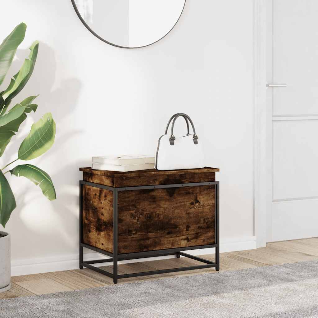 Κουτί αποθήκευσης vidaXL με καπάκι καπνιστή βελανιδιά