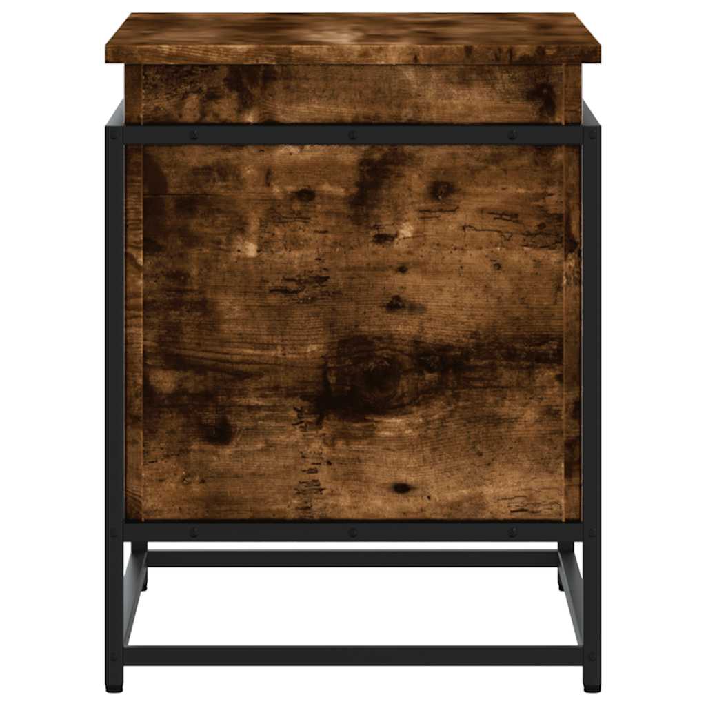 Κουτί αποθήκευσης vidaXL με καπάκι καπνιστή βελανιδιά