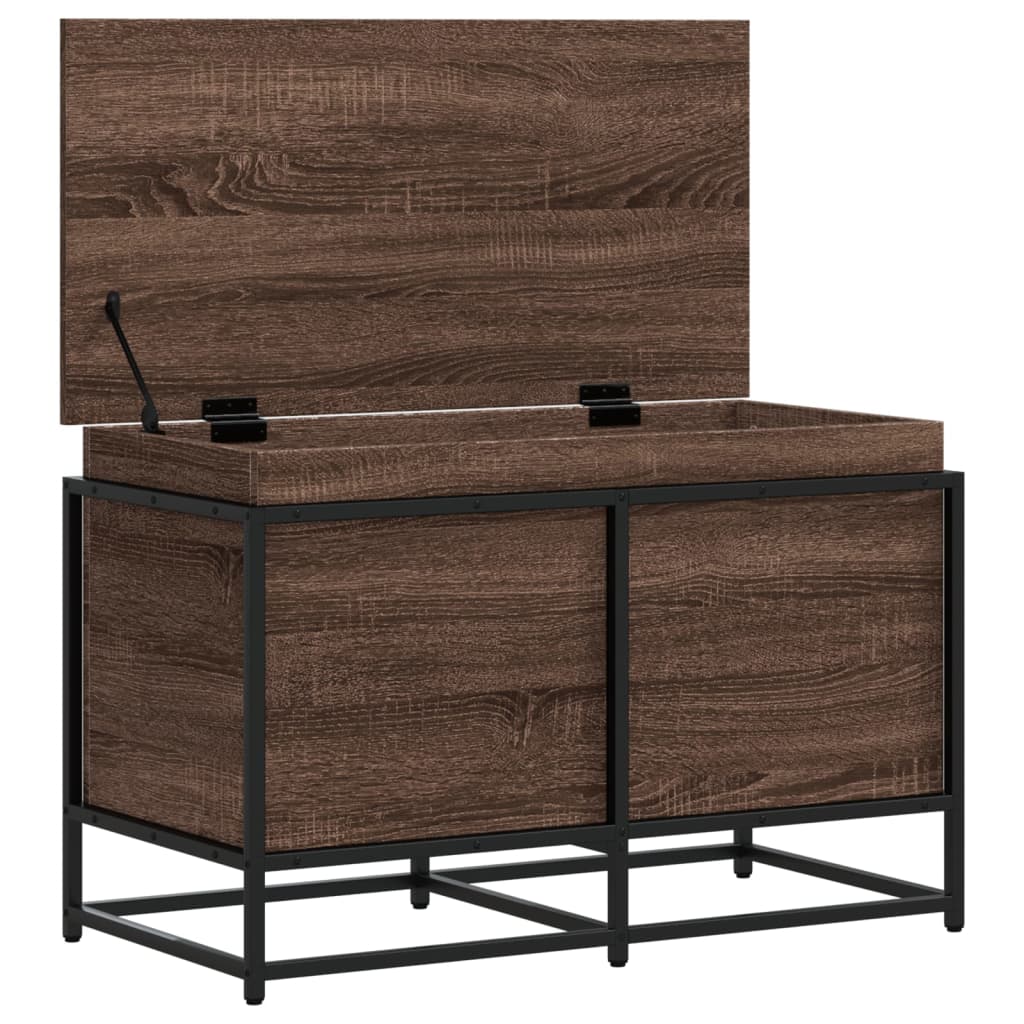 vidaXL Κουτί Αποθήκευσης με Καφέ Δρυς 80x40x51,5 εκ. Επεξ. Ξύλο