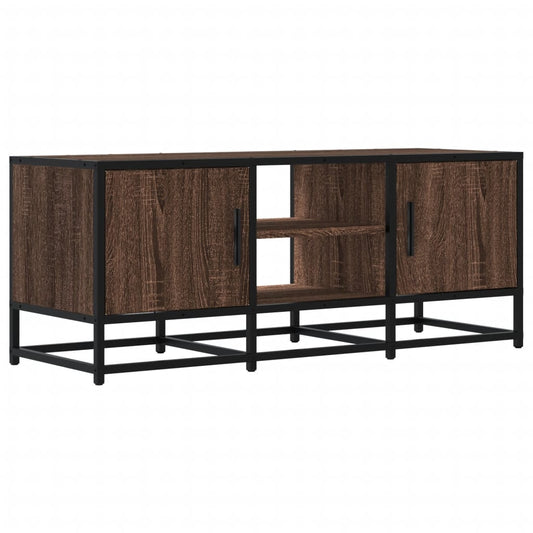 vidaXL Έπιπλο Τηλεόρασης Καφέ Δρυς 100x35x41 εκ Επεξ. Ξύλο/Μέταλλο