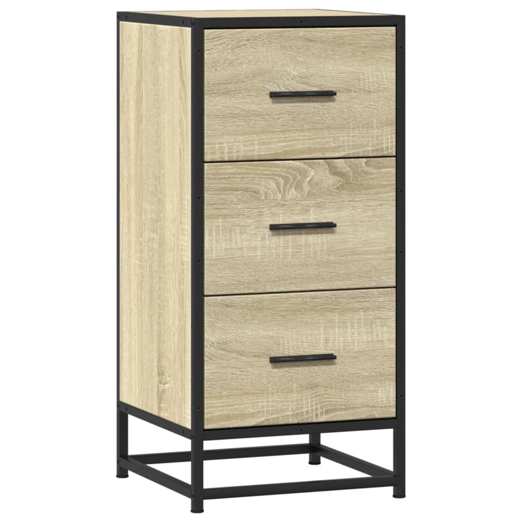 vidaXL Συρταριέρα Sonoma Δρυς 35,5x35x76 εκ. Επεξ. Ξύλο + Μέταλλο