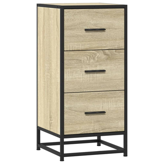 vidaXL Συρταριέρα Sonoma Δρυς 35,5x35x76 εκ. Επεξ. Ξύλο + Μέταλλο