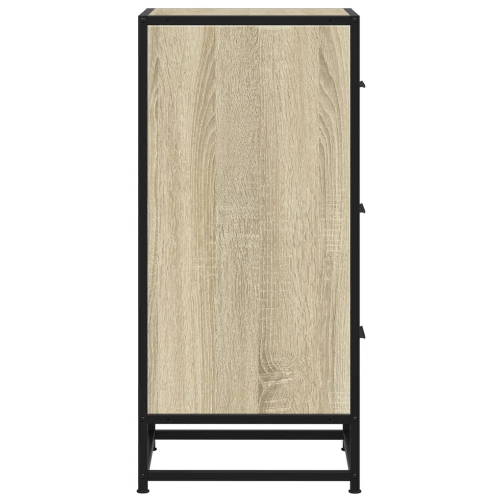 vidaXL Συρταριέρα Sonoma Δρυς 35,5x35x76 εκ. Επεξ. Ξύλο + Μέταλλο