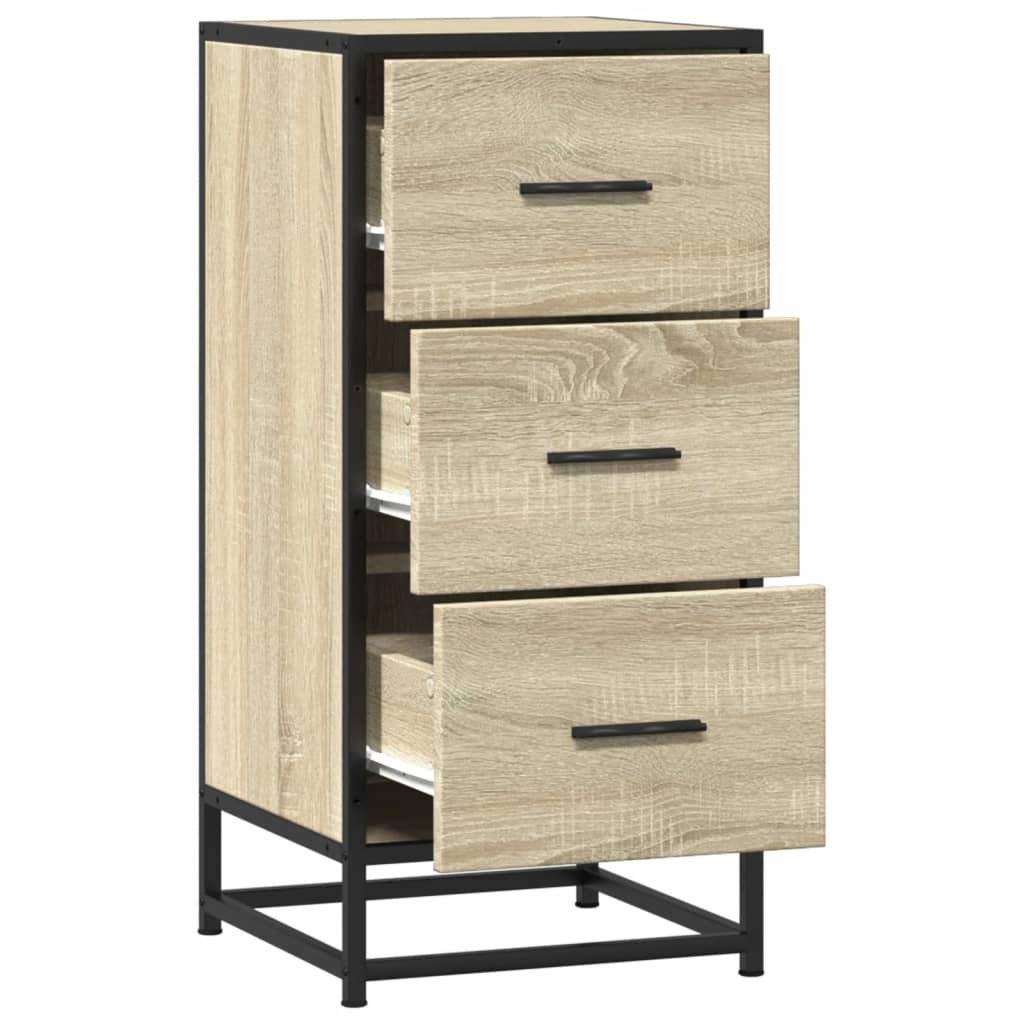 vidaXL Συρταριέρα Sonoma Δρυς 35,5x35x76 εκ. Επεξ. Ξύλο + Μέταλλο