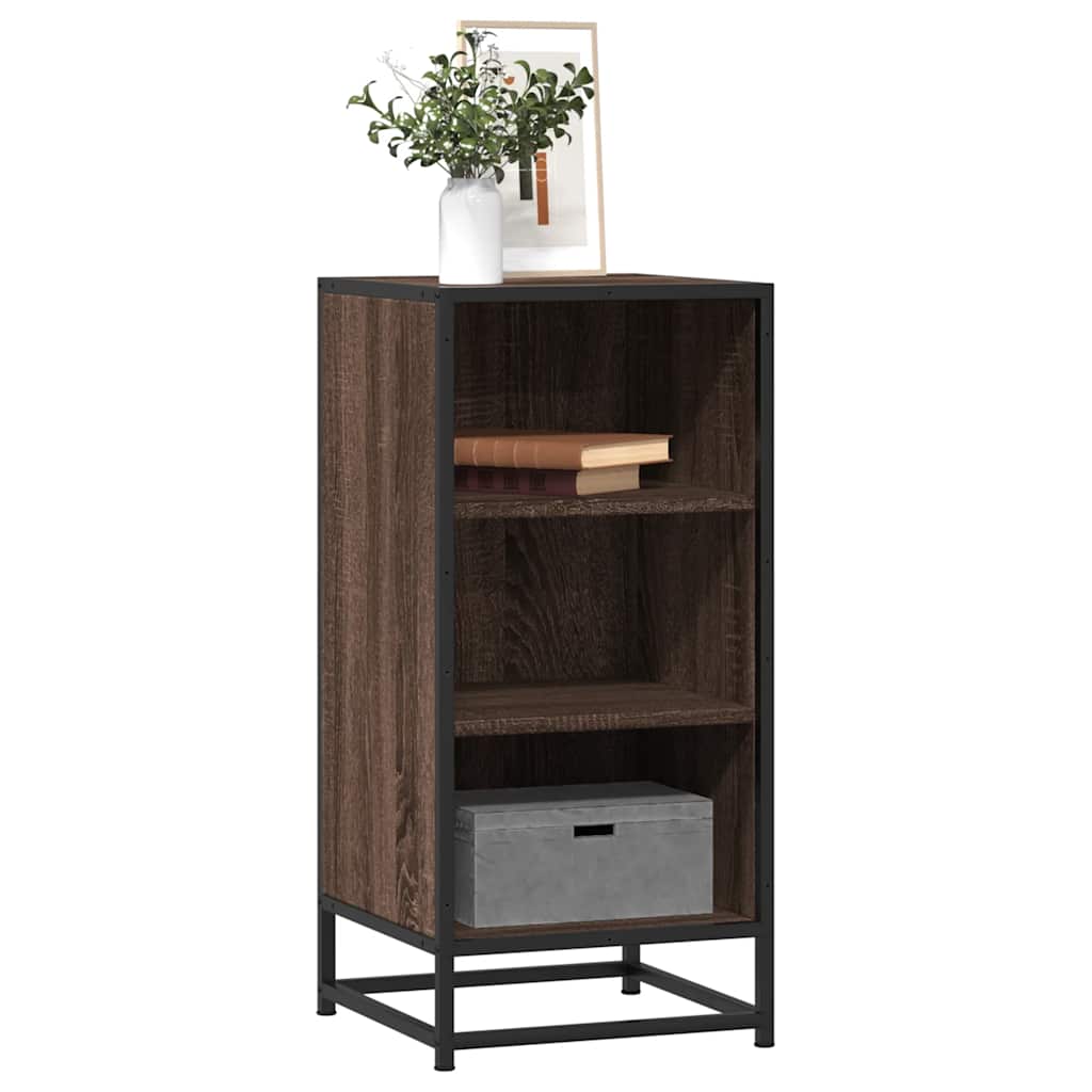 vidaXL Ραφιέρα Καφέ Δρυς 35,5x35x76 εκ. Επεξ. Ξύλο + Μέταλλο