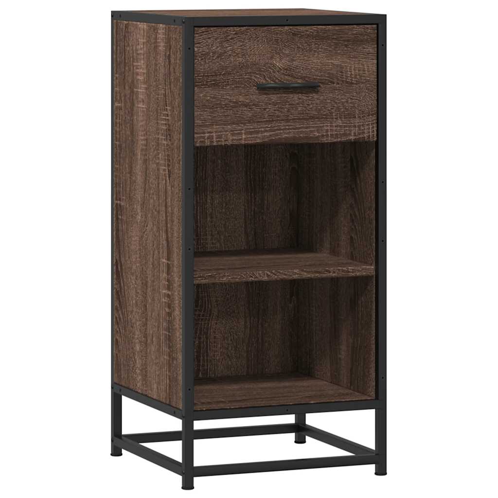 vidaXL Ραφιέρα Καφέ Δρυς 35,5x35x76 εκ. Επεξ. Ξύλο + Μέταλλο